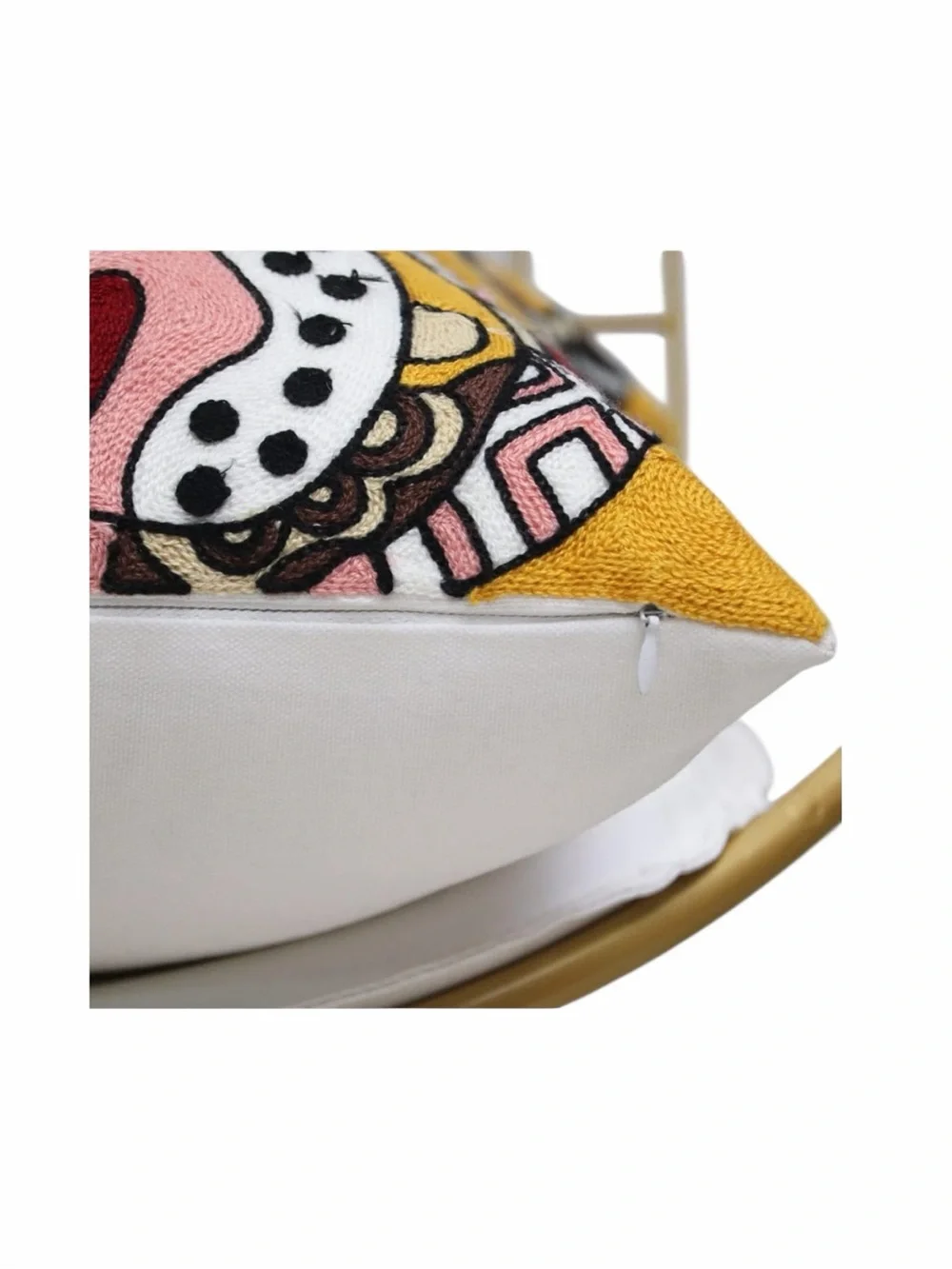 Egyptian Cat Mom Funky Hand Woven 18x18 Cat Pillow cover Yellow gift